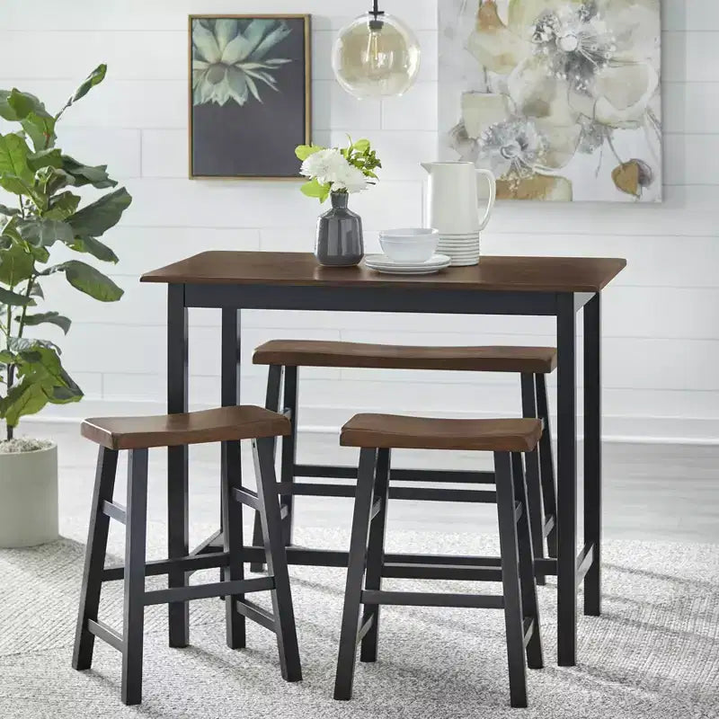 4Pc Galena Compact Solid Wood Counter Height Dining Set