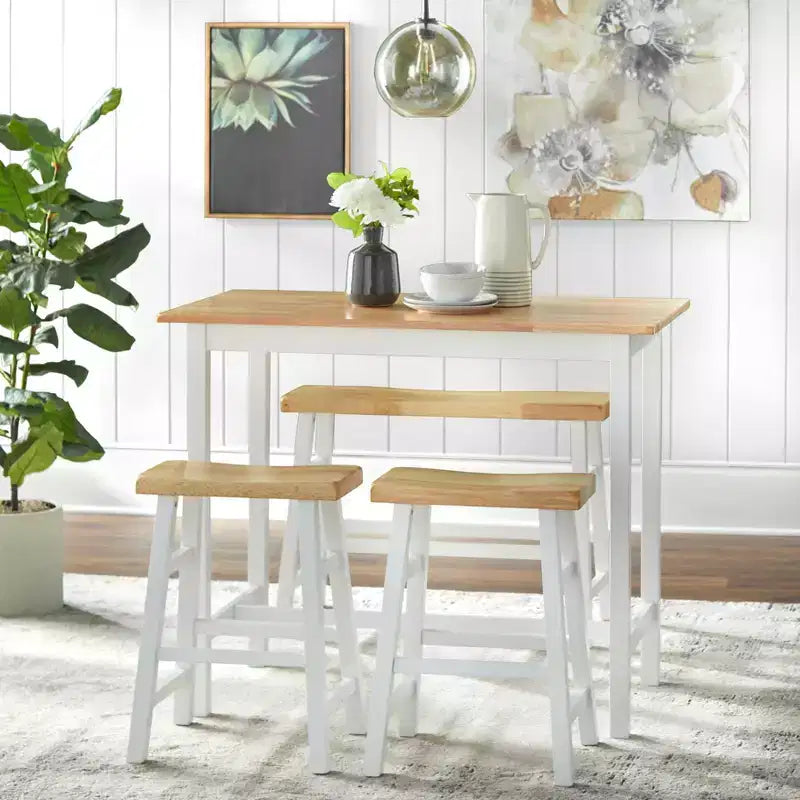 4Pc Galena Compact Solid Wood Counter Height Dining Set