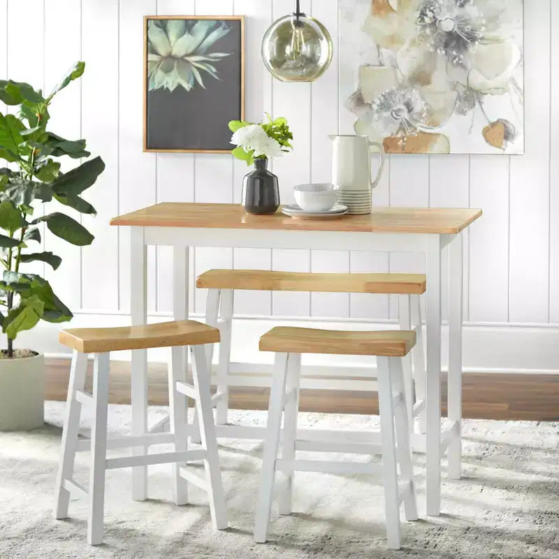 4Pc Galena Compact Solid Wood Counter Height Dining Set